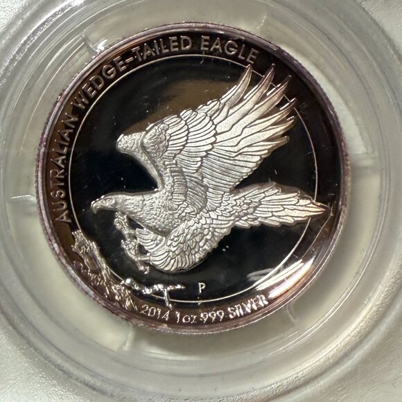 2014-P Australian Wedge-Tailed Eagle High Relief Silver PCGS PR70 DCam, signed - Picture 9 of 9